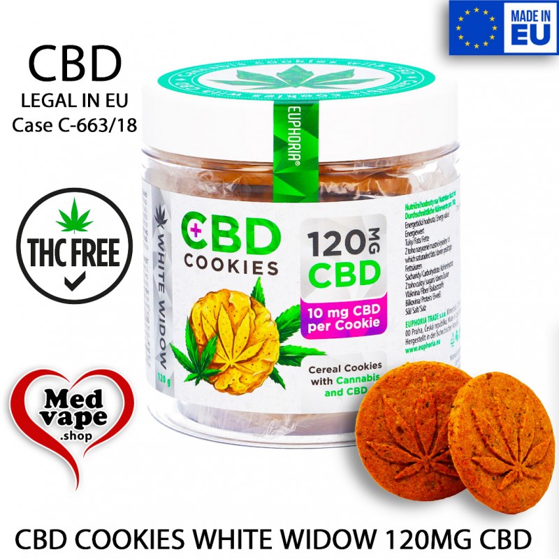 CBD COOKIES WHITE WIDOW 120MG CBD - EUPHORIA EDIBLES MEDVAPE THC