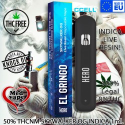 50% THCNM VAPE SKYWALKER OG INDICA 1ml - EL GRINGO WEED CANNABIS THC LEGAL MEDVAPE